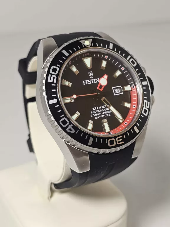 MĘSKI ZEGAREK FESTINA F20664/3 DIVER 200M NA PASKU SZKŁO SZAFIROWE DATOWNI