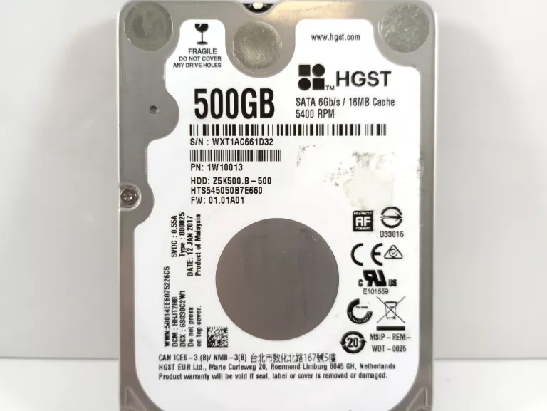 DYSK HDD HGST TRAVELSTAR Z5K500.B 2,5" 500GB SATA III