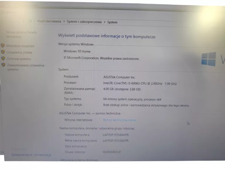 LAPTOP ASUS VIVOBOOK A540U 4GB/1TB/WIN10/ŁADOWARKA