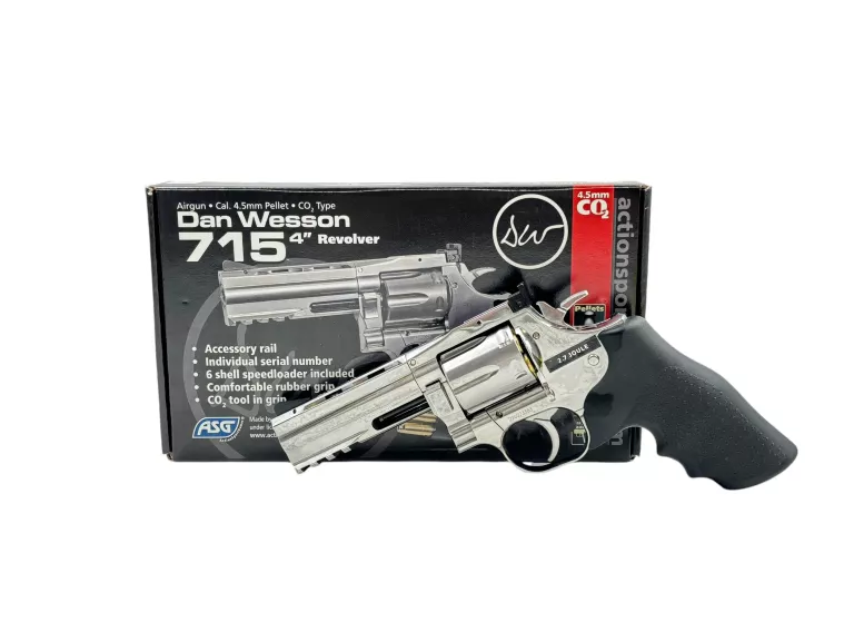 WIATRÓWKA - REWOLWER DAN WESSON 715 4" DIABOLO 4,5MM SILVER