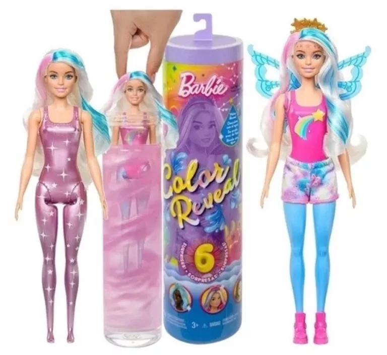 BARBIE NIESPODZIANKA COLOR REVEAL GALAKTYCZNA TĘCZA LALKA WRÓŻKA GALAXY