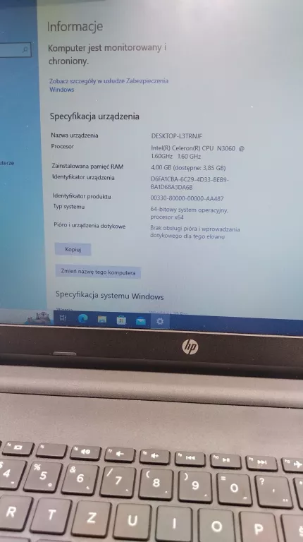 LAPTOP HP 250 G5 15,6 /4 GB RAM/ INTEL CELERON N3060