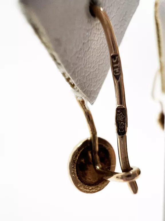PIĘKNE ZŁOTE KOLCZYKI BIGEL ZAMKNIĘTY 585 / 2 CM /1,88G