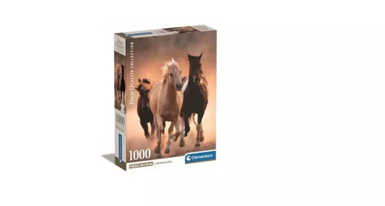 CLEMENTONI PUZZLE 1000EL KONIE W GALOPIE BIEGNĄCE KONIE 39771