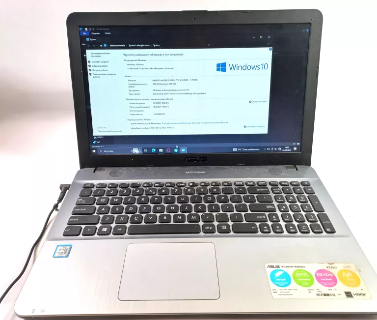 LAPTOP ASUS X541UA-GQ1315T 15,6 " INTEL CORE I3 4GB/1000GB