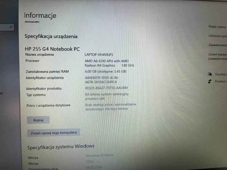LAPTOP HP HQ-TRE 71025 OPIS