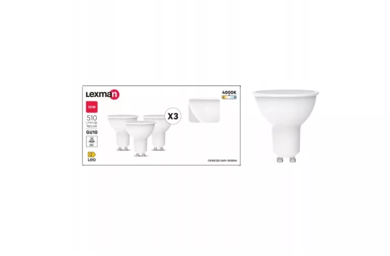 LEXMAN 3 X GU10 5,4W 510 LM 4TK 100ST PL 3276007603712