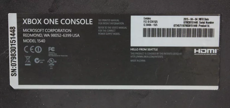 KONSOLA XBOX ONE FAT 1540 + ZASILACZ