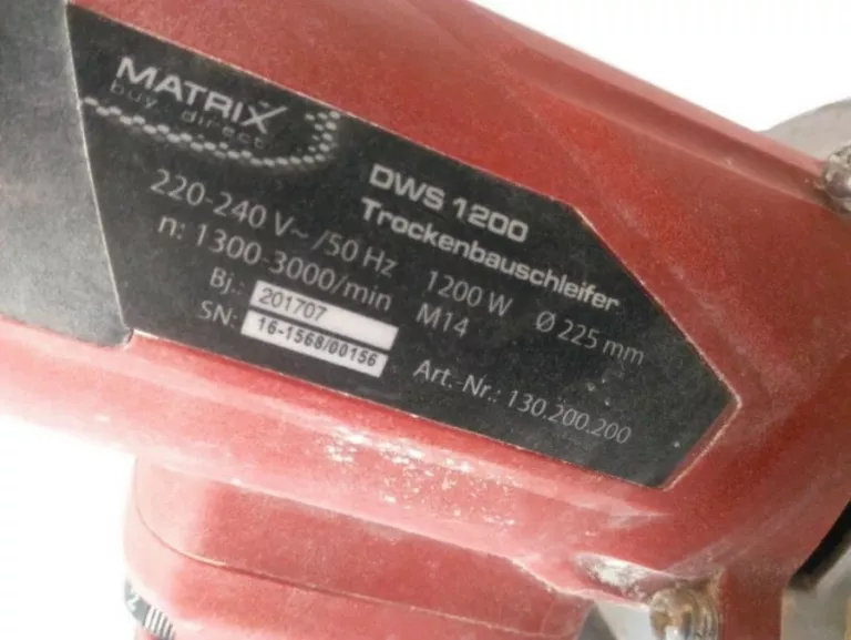 SZLIFIERKA POLERKA DO GIPSU MATRIX DWS 1200