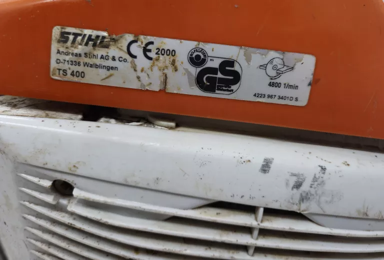 PIŁA TARCZOWA SPALINOWA STIHL TS 400 4,4KM DO BETONU, KAMIENIA, METALU