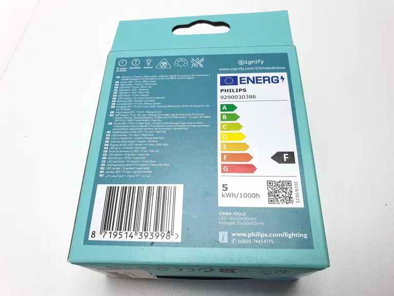ŻARÓWKI LED PHILIPS GU10 380 LM 4,7 W 2700 K 36° 230 V 3 SZT.