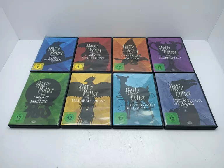 ZESTAW FILMÓW DVD HARRY POTTER 8 CZĘŚCI ANGIELSKI NIEMIECKI