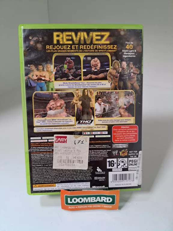 GRA XBOX 360 WWE LEGENDS OF WRESTLEMANIA