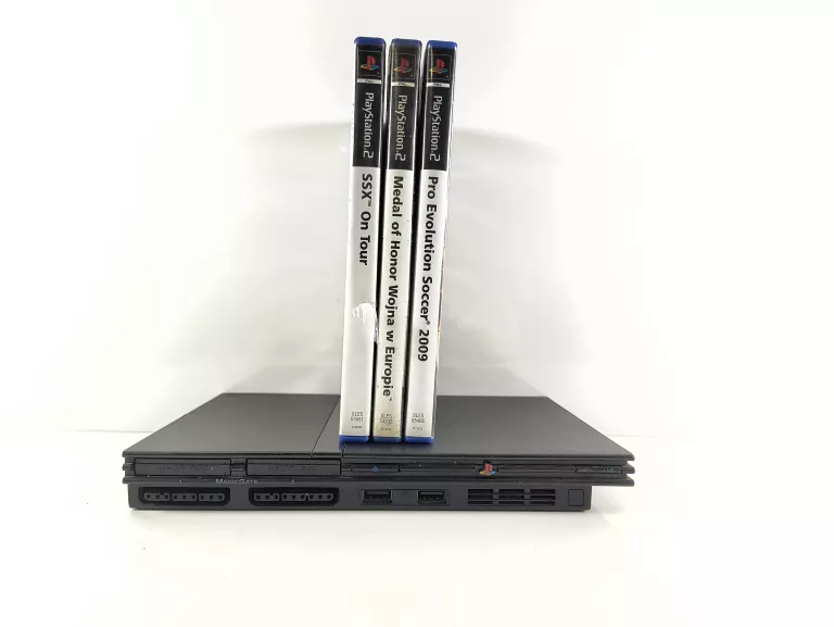 KONSOLA PLAYSTATION 2 SLIM + OKABLOWANIE + ZASILACZ + 3 GRY