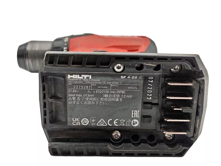 AKUMULATOROWA WKRĘTARKO-WIERTARKA HILTI SF 4-22 + AKU 3,95AH