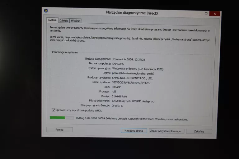 LAPTOP SAMSUNG CORE I3-3120 WIN 8 6GB