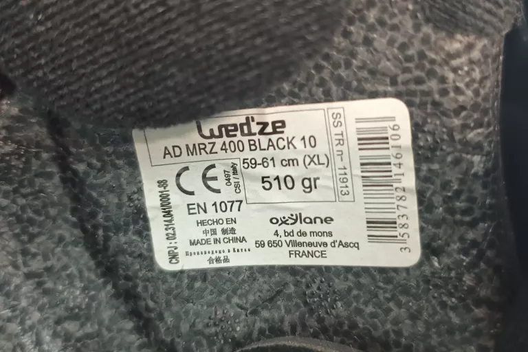 KASK NARCIARSKI WEDZE MRZ 400 BLACK 10 59-61CM