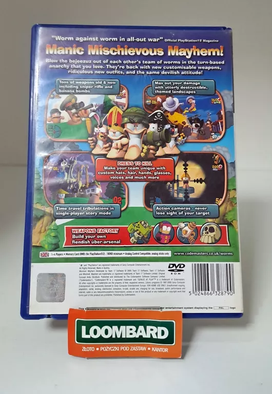 GRA PS2 WORMS 4 MAYHEM