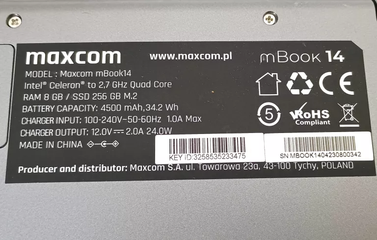 LAPTOP MAXCOM MBOOK14