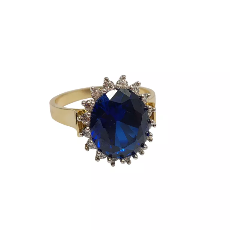 CUDOWNY "PRINCESS DIANA RING" ZŁOTY PIERŚCIONEK P:585 W:5,23 R:18