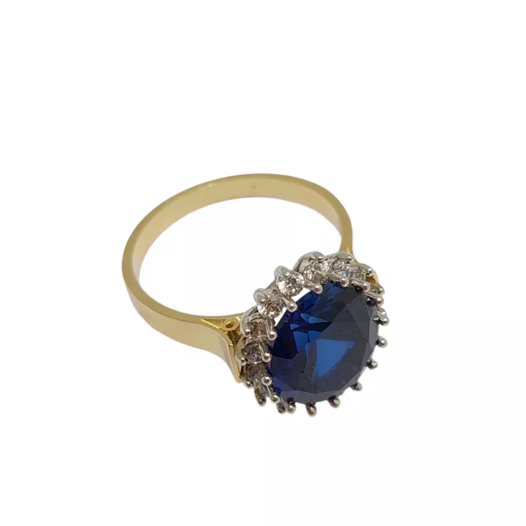 CUDOWNY "PRINCESS DIANA RING" ZŁOTY PIERŚCIONEK P:585 W:5,23 R:18
