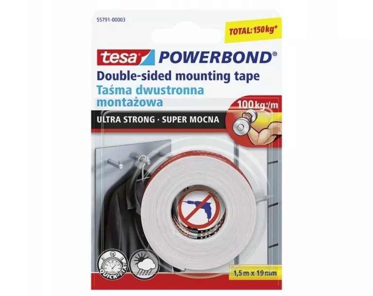 TAŚMA MONTAŻOWA TESA POWERBOND SUPERMOCN 19MM 1,5M
