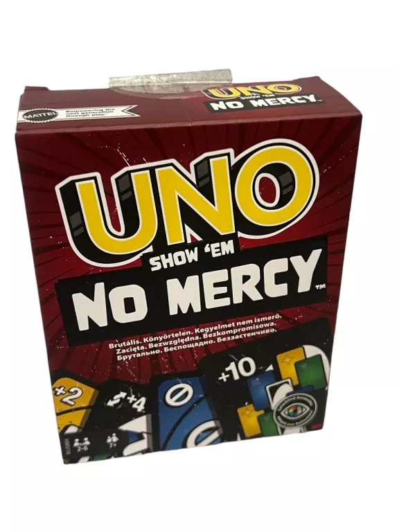 GRA KARTY UNO NO MERCY BEZ LITOŚCI ORYGINALNE KULTOWE KARTY FIRMY MATTEL