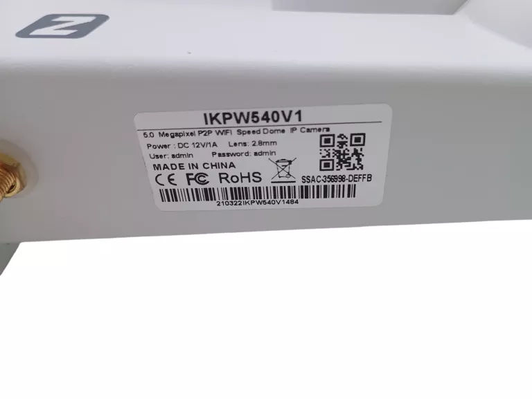 KAMERA OBROTOWA ZINTRONIC P5 IP WI-FI 2.8MM 5MPX IR 40M