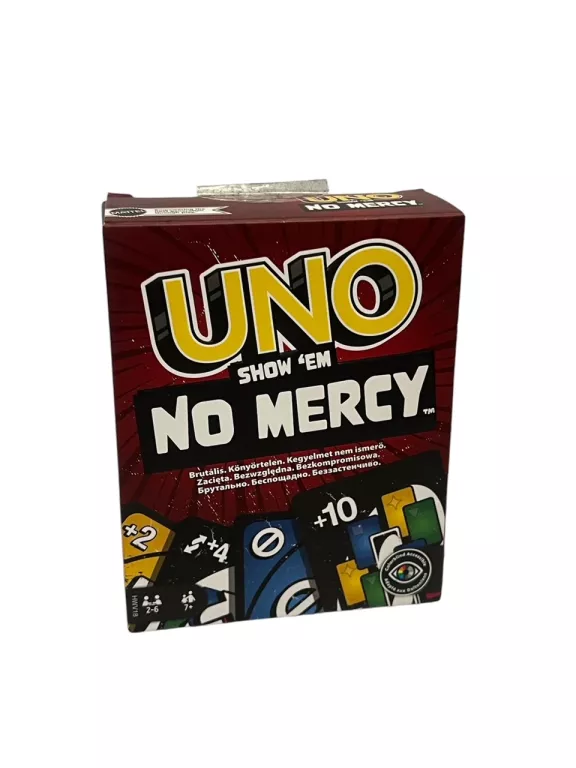 GRA KARTY UNO NO MERCY BEZ LITOŚCI ORYGINALNE KULTOWE KARTY FIRMY MATTEL