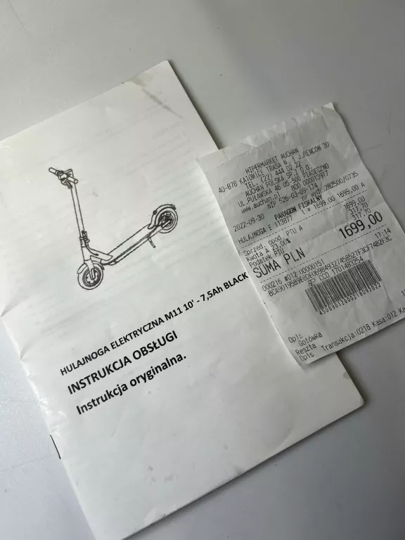 HULAJNOGA ELEKTRYCZNA M11 10" 25KM/H SUPER STAN!!