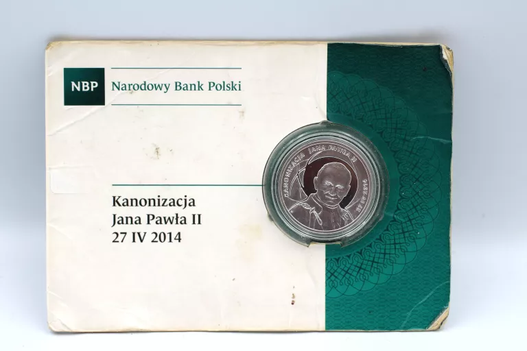 SREBRNA MONETA KANONIZACJA JANA PAWŁA II 27 IV 2014 P925