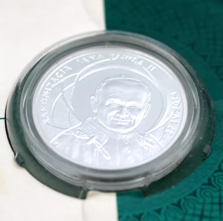 SREBRNA MONETA KANONIZACJA JANA PAWŁA II 27 IV 2014 P925