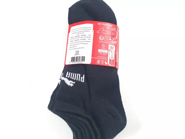 SKARPETY PUMA 3 PARY CZARNE 35-38