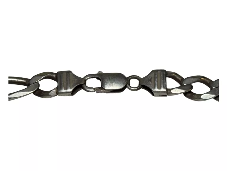SREBRNY GRUBY ŁAŃCUSZEK Z KRZYŻEM 925 58CM 9MM