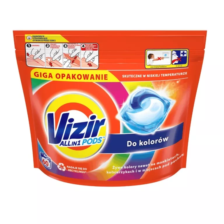 KAPSUŁKI DO PRANIA KOLOROWEGO VIZIR ALL-IN-1 PODS 60 SZT.