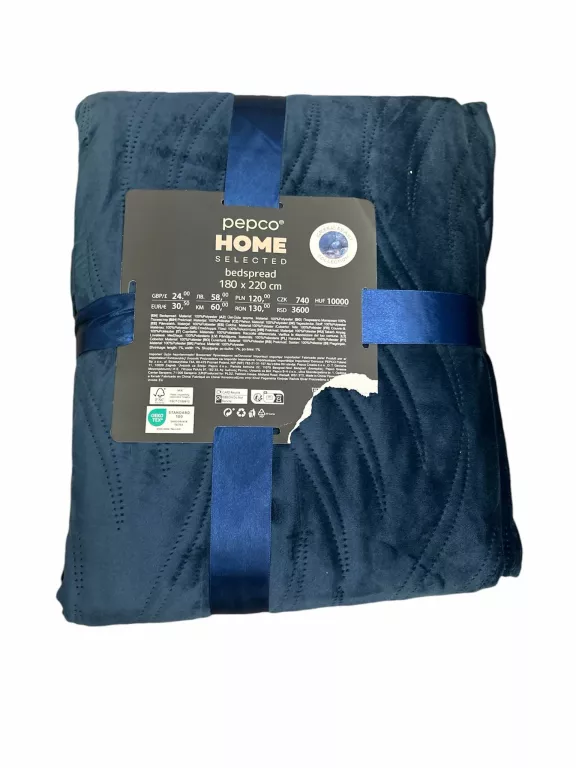 NARZUTA NA ŁÓŻKO PEPCO HOME GRANATOWA 180 X 220 CM