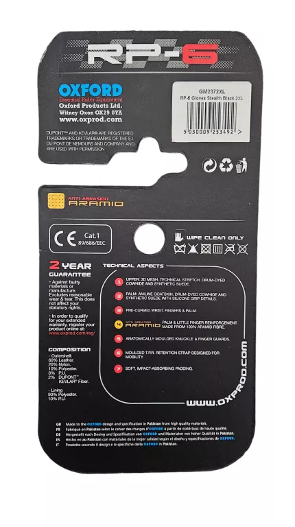 RĘKAWICE OXFORD RP-6 2XL GM2372XL CAT 1 ARAMID