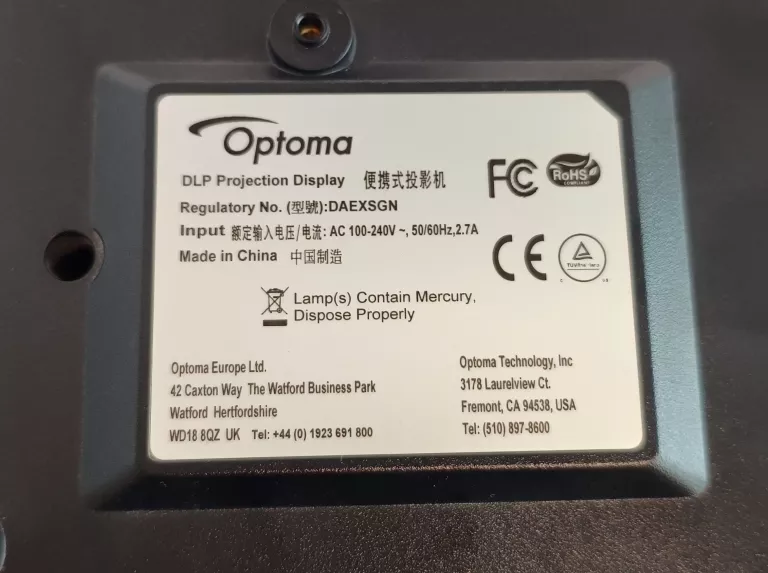 PROJEKTOR OPTOMA DLP W312 (DAEXSGN) LAMPA 300 GODZIN