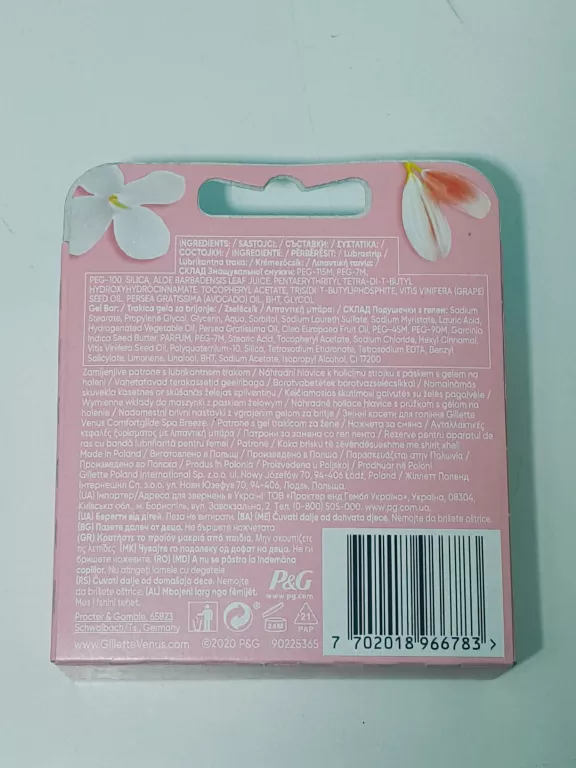 GILLETTE VENUS COMFORTGLIDE SPA BREEZE WKŁADY 4 SZT.