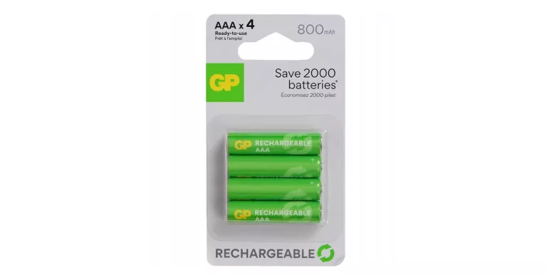 GP RECHARGEABLE AKUMULATORKI NIMH AAA R3 800MAH 4SZT BATERIE MAŁE PALUSZKI