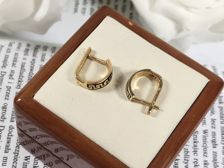 CIEKAWE ZŁOTE KOLCZYKI WZÓR VERSACE 2.68G PR 585