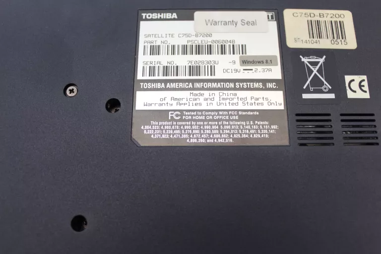 LAPTOP TOSHIBA SATELLITE C75