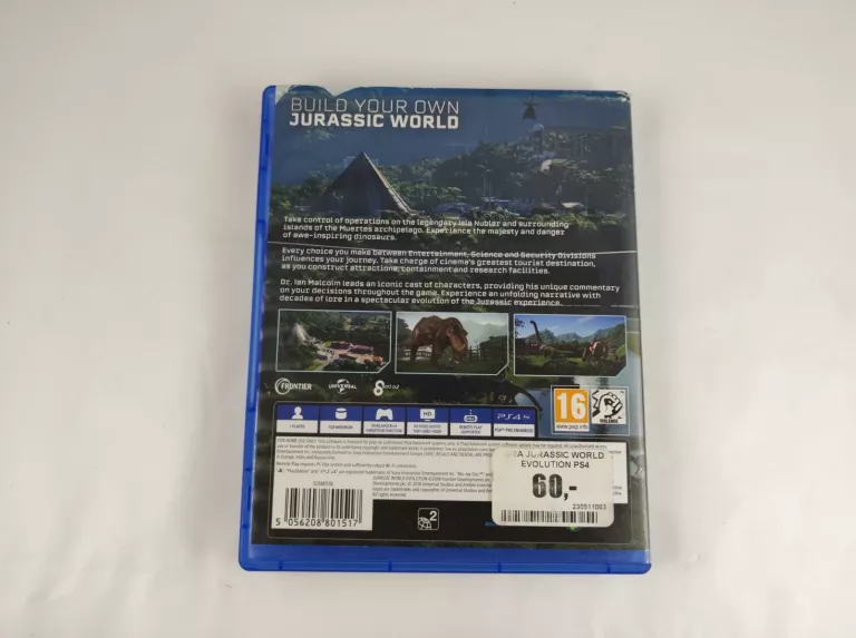 GRA JURASSIC WORLD EVOLUTION PS4