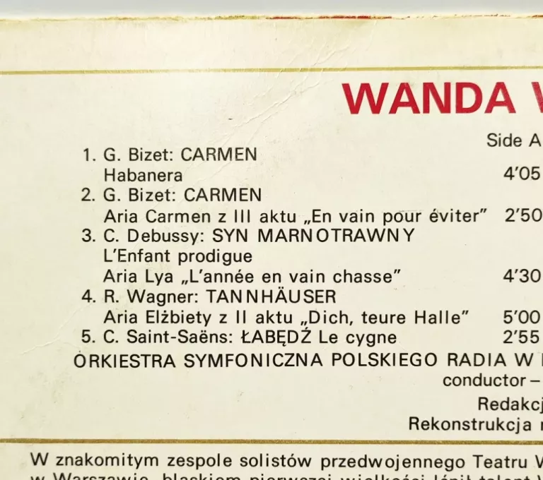 PŁYTA WINYLOWA WANDA WERMIŃSKA