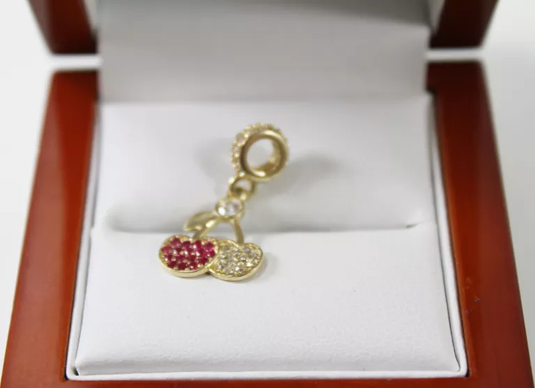 ZŁOTY CHARMS ZAWIESZKA WISIENKI (585) G:1,57