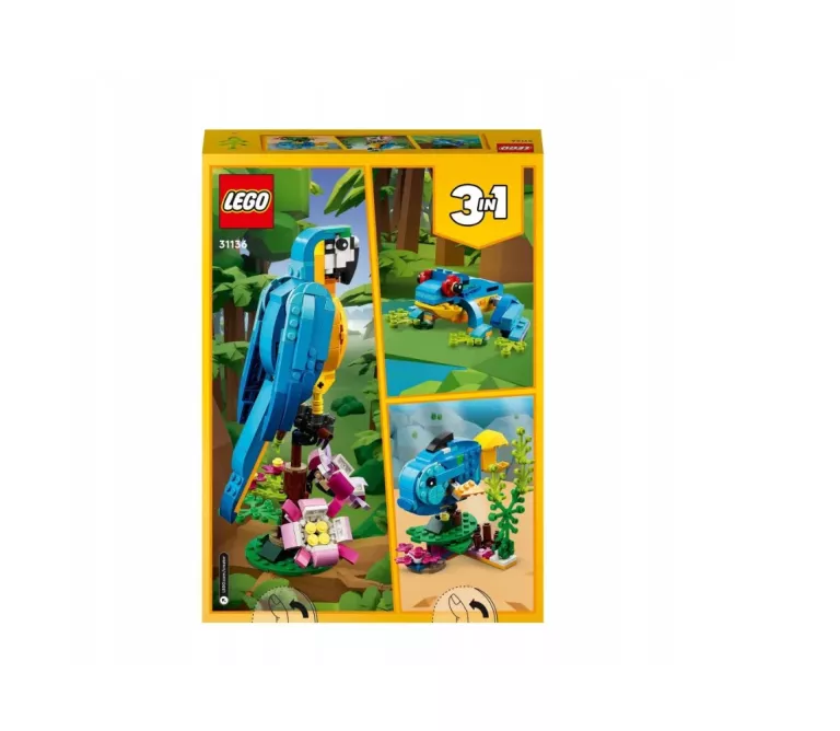 LEGO CREATOR 3 W 1 31136 EGZOTYCZNA PAPUGA 3W1