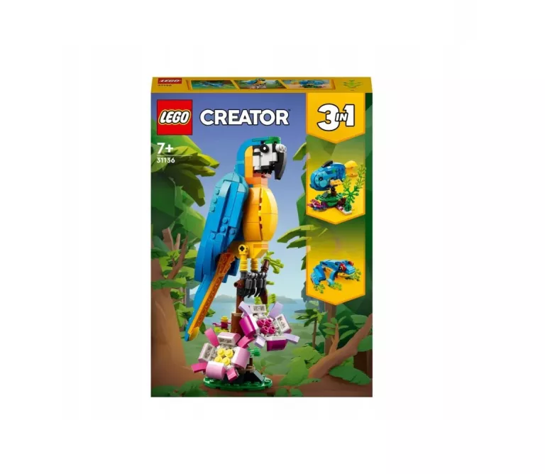 LEGO CREATOR 3 W 1 31136 EGZOTYCZNA PAPUGA 3W1