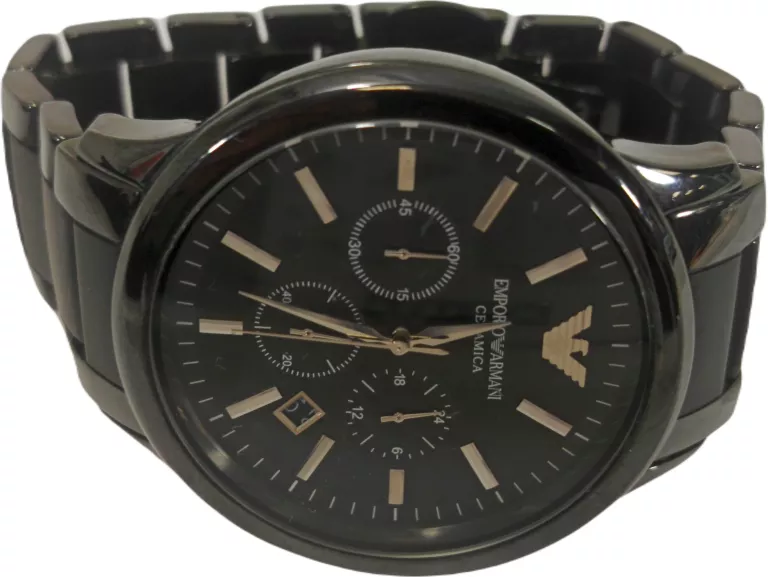 ZEGAREK MĘSKI EMPORIO ARMANI CERAMICA AR1451 KWARCOWY CZARNY BRANSOLETA