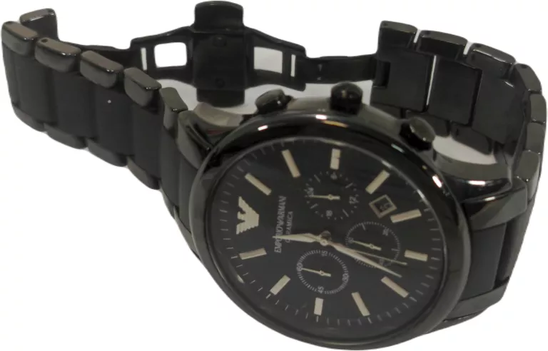 ZEGAREK MĘSKI EMPORIO ARMANI CERAMICA AR1451 KWARCOWY CZARNY BRANSOLETA