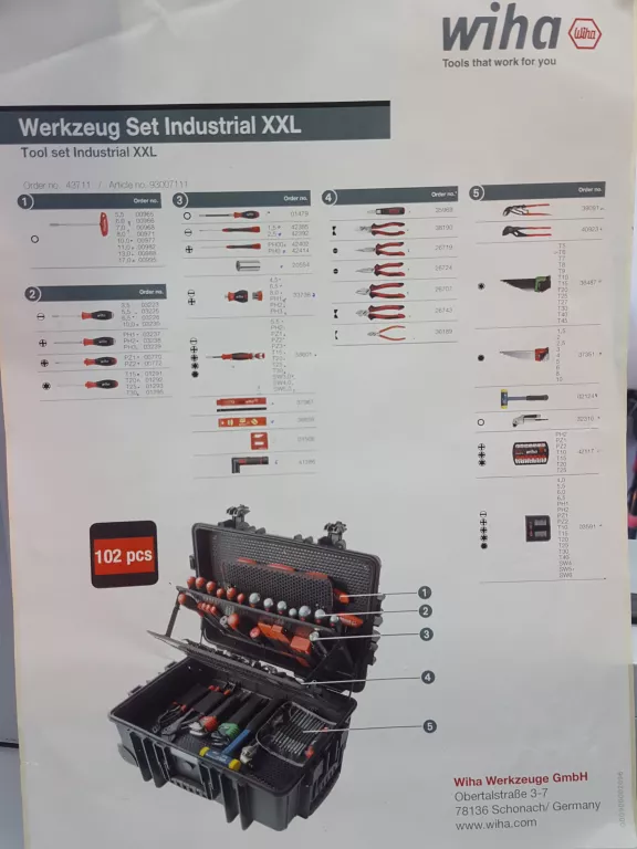 WIHA WALIZKA XXL ZESTAW NARZĘDZI INDUSTRIAL 99EL
